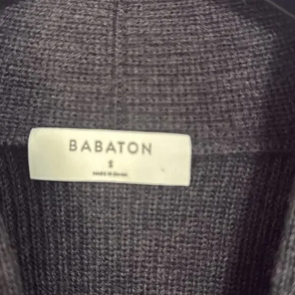 NWOT Babaton Women Heather Charcoal Atticus Merino Wool V-Neck Sweater Sz Small - Picture 10 of 11